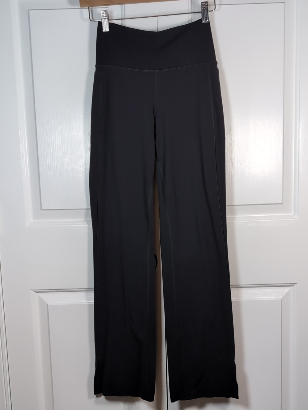 Athleta Black Transcend Stash High Rise Straight Leg Pants Yoga Leggings L Tall